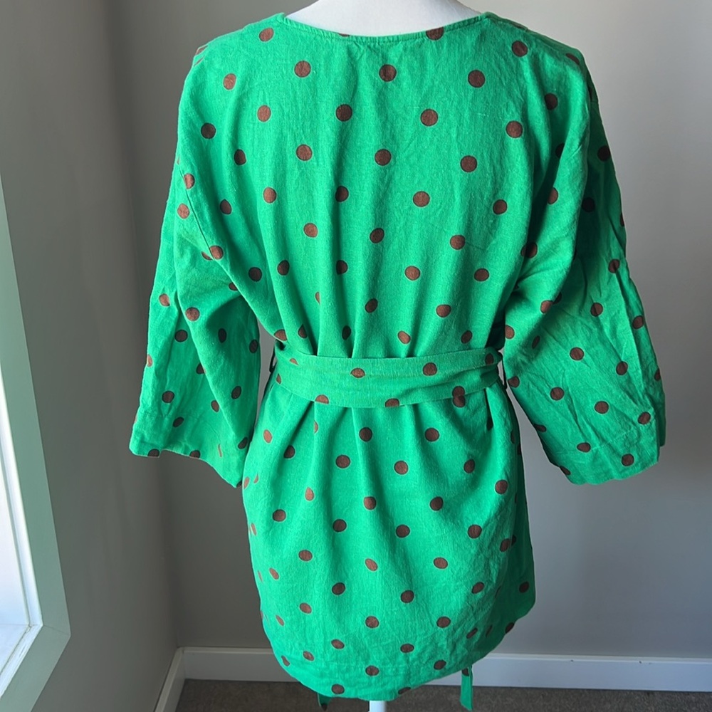 Zara Polka Dot Linen Tunic - Picture 7 of 13